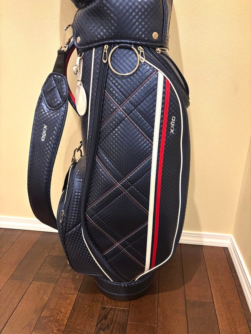 【美品‼︎】XXIO ネイビー ゴルフバッグネームプレート付き