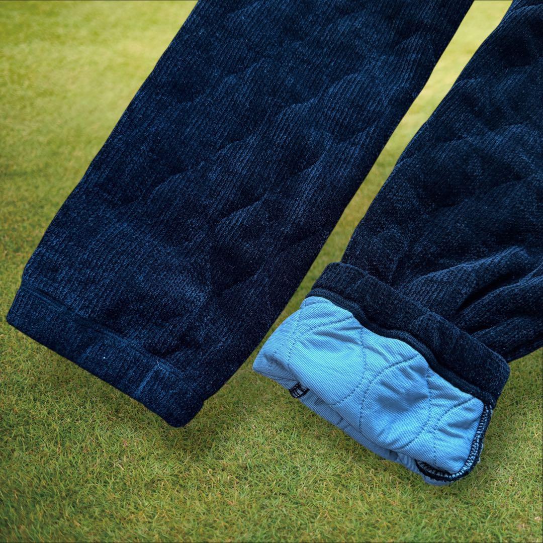 蓄熱　裏地付き　パーリーゲイツ　ジョガーパンツ　M〜L相当　黒　キルティング　4