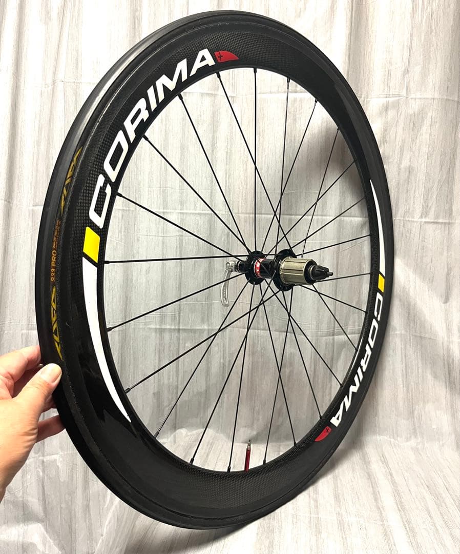 【訳あり】中華手組みカーボンホイール　チューブラー　シマノ10S