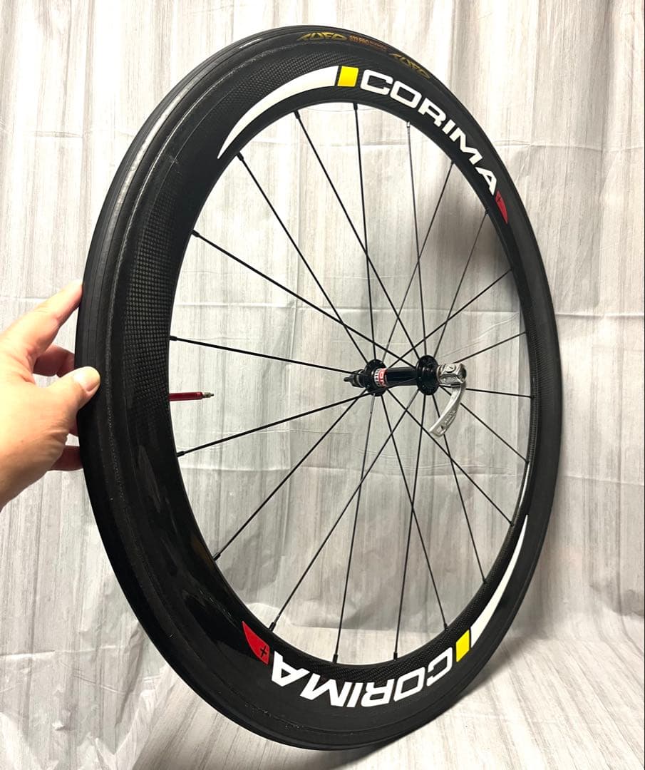 【訳あり】中華手組みカーボンホイール　チューブラー　シマノ10S