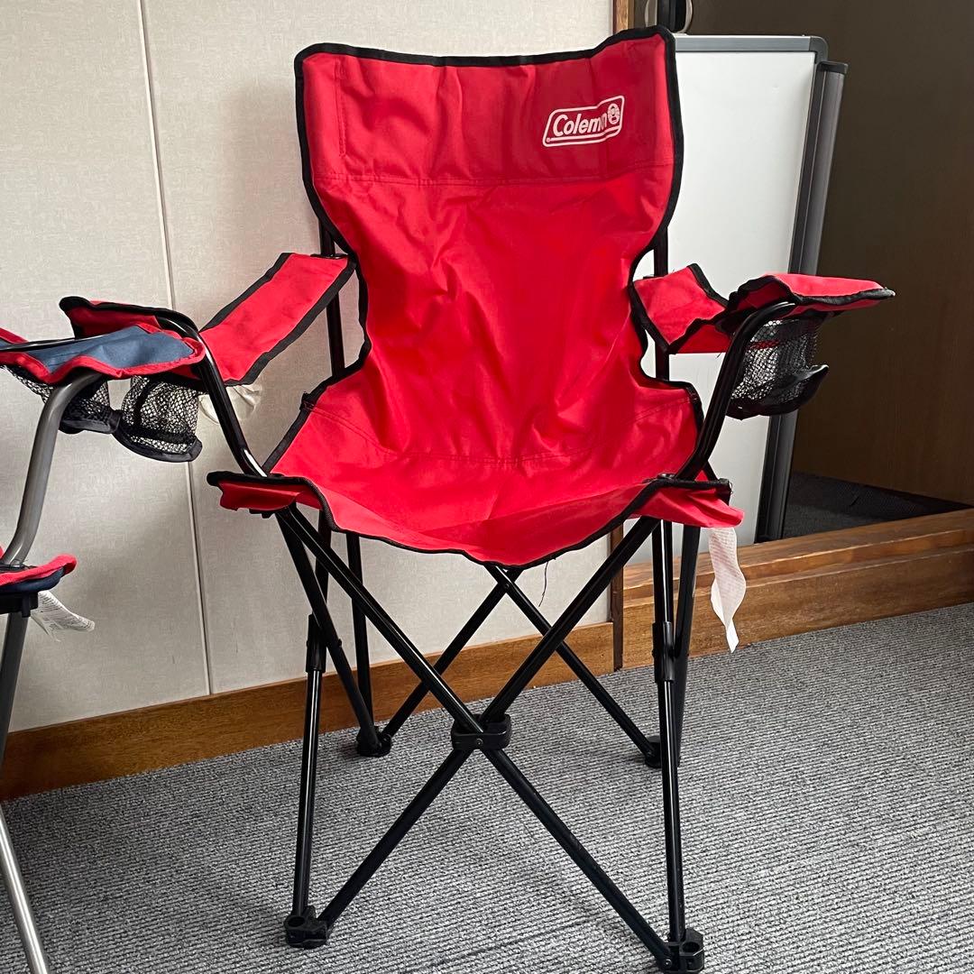 【美品】Coleman コールマン アウトドアチェア 2脚レッド・ネイビー