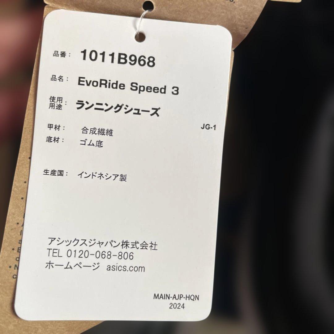 アシックス　ランニングシューズ　EVORIDE SPEED3 #1041
