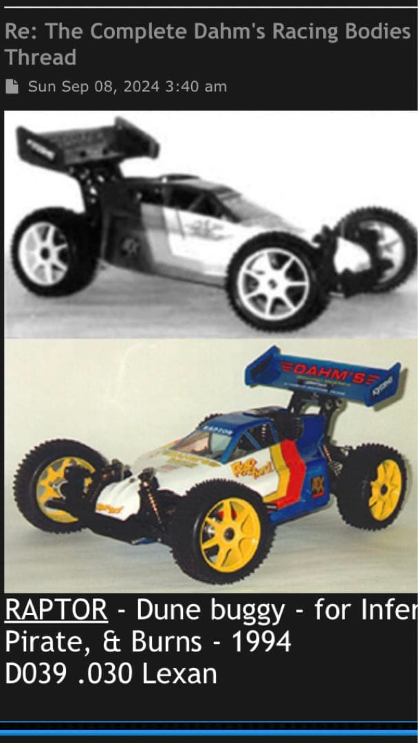 超希少！DAHM'S RAPTOR 1/8 バギーボディ ヴィンテージ