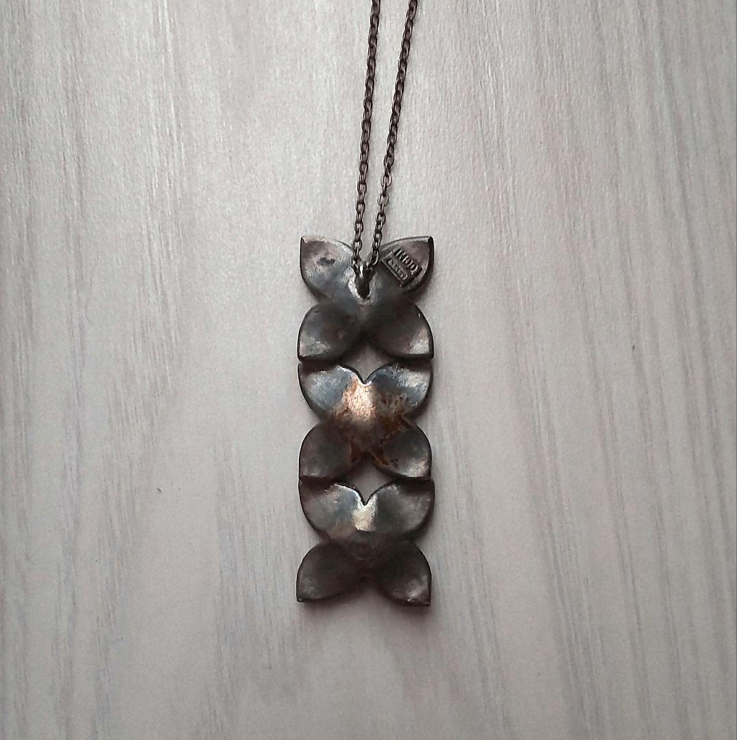 安藤七宝店 七宝焼 ネックレス ヴィンテージ 銀製 花