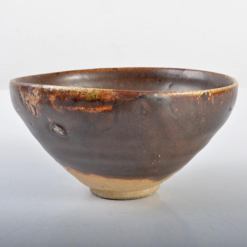 中国　柿釉　天目茶碗　時代箱付　V　R4371