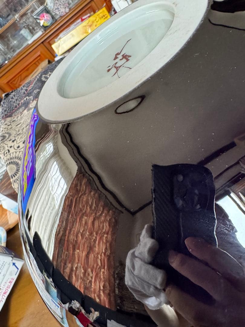 幅30cmの大型作品！　人間国宝　三代　徳田八十吉　(正彦銘) 碧明釉小紋壺