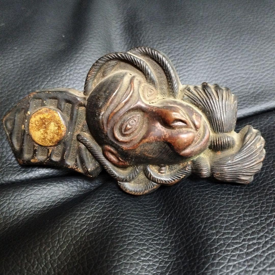 古美術 猿 釘隠し 未使用 建物金物 骨董