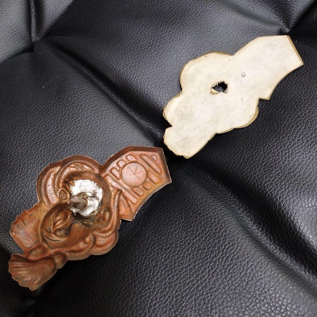 古美術 猿 釘隠し 未使用 建物金物 骨董