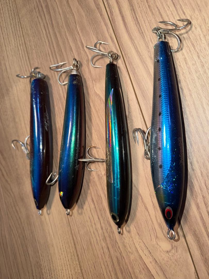 青物用 ウッド ルアーセット 4個　ダイビングペンシル　ヒラマサ　ブリ　マグロ