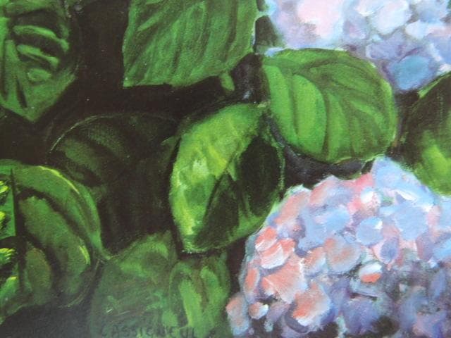 カシニョール（Cassigneul）、あじさいの咲く海岸、希少な画集より