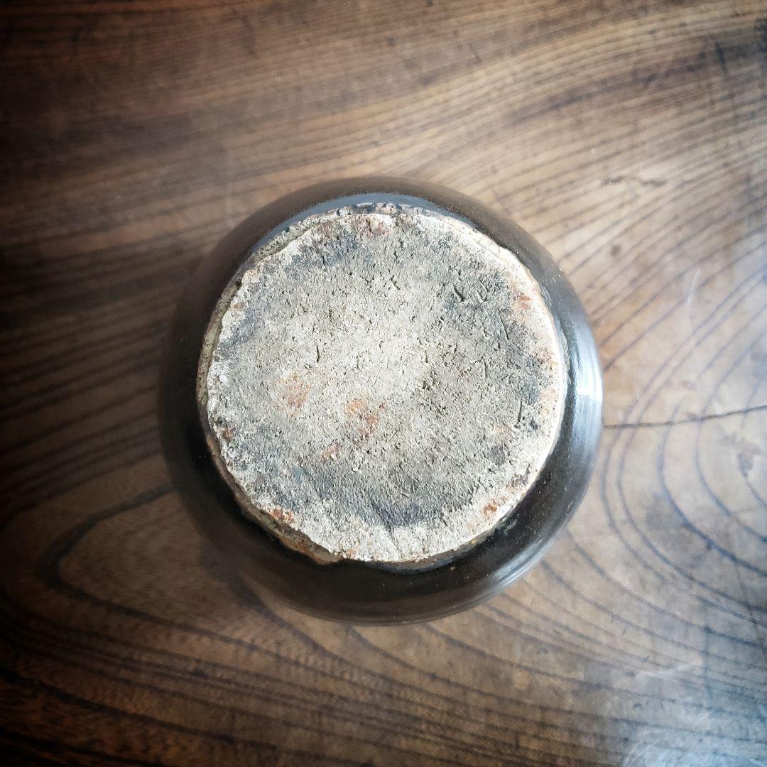 ★花器　壺　黒釉　花瓶　水壺　明治　大正