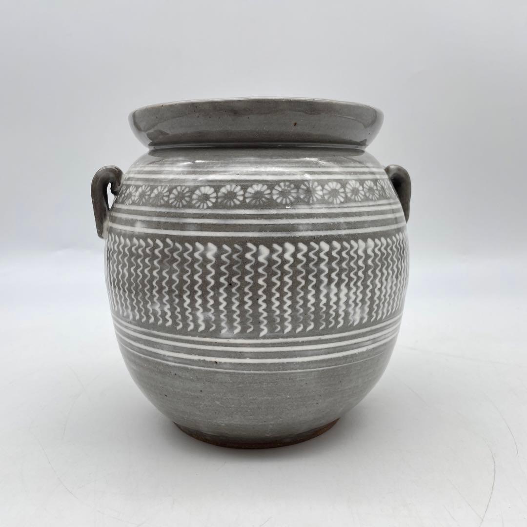 真清水蔵六 二代 泥中庵　三嶌写 水指　茶道具　共箱　三嶋　三島