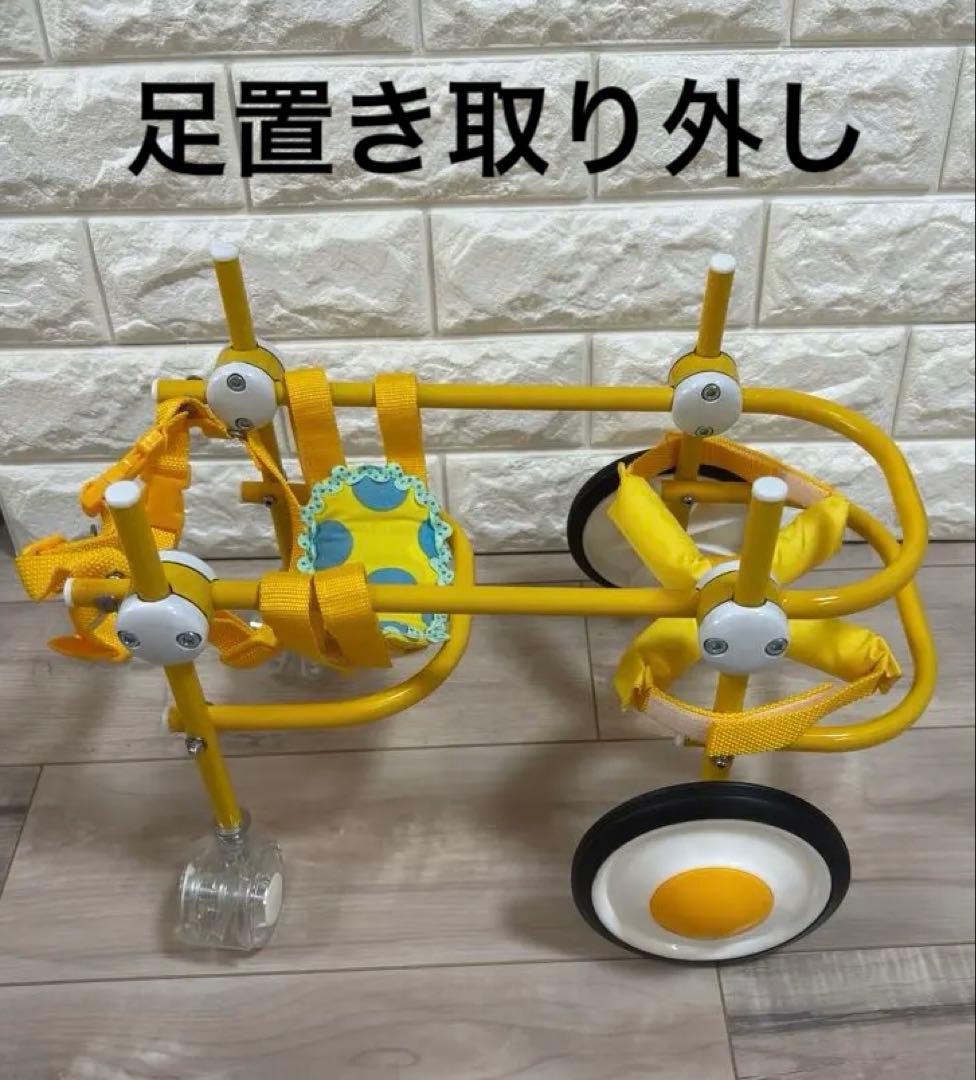 【オーダーメイド】犬車椅子　パーツ取り外し可能　頑丈　車輪回転良好 イエロー