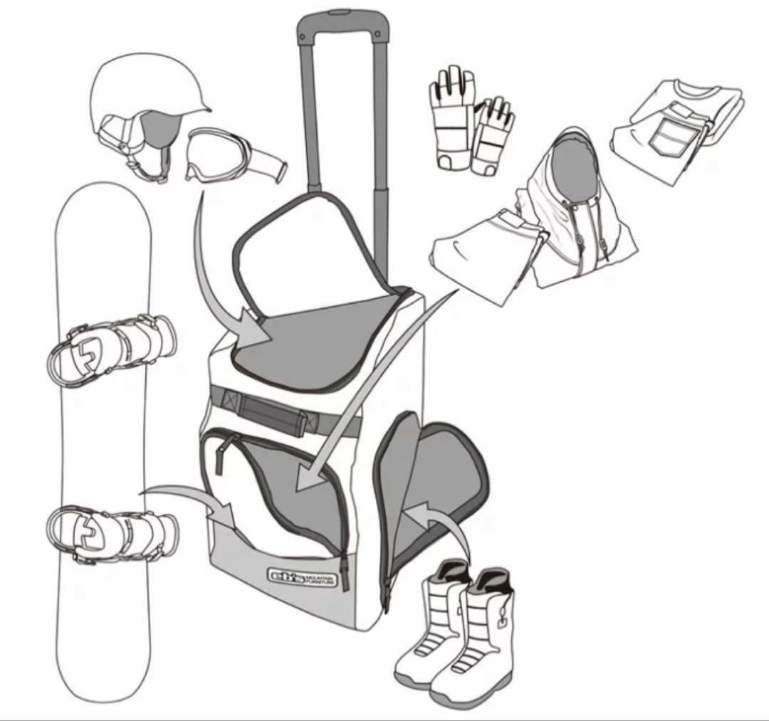 スノーボード　ウィール付きケース　キャリーバック　キャリーケースeb'sエビス