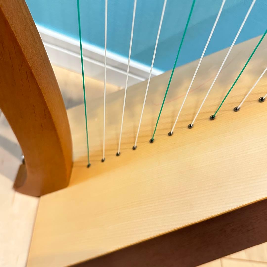 19弦 ハープ 木製 弦楽器 インテリア 現状品