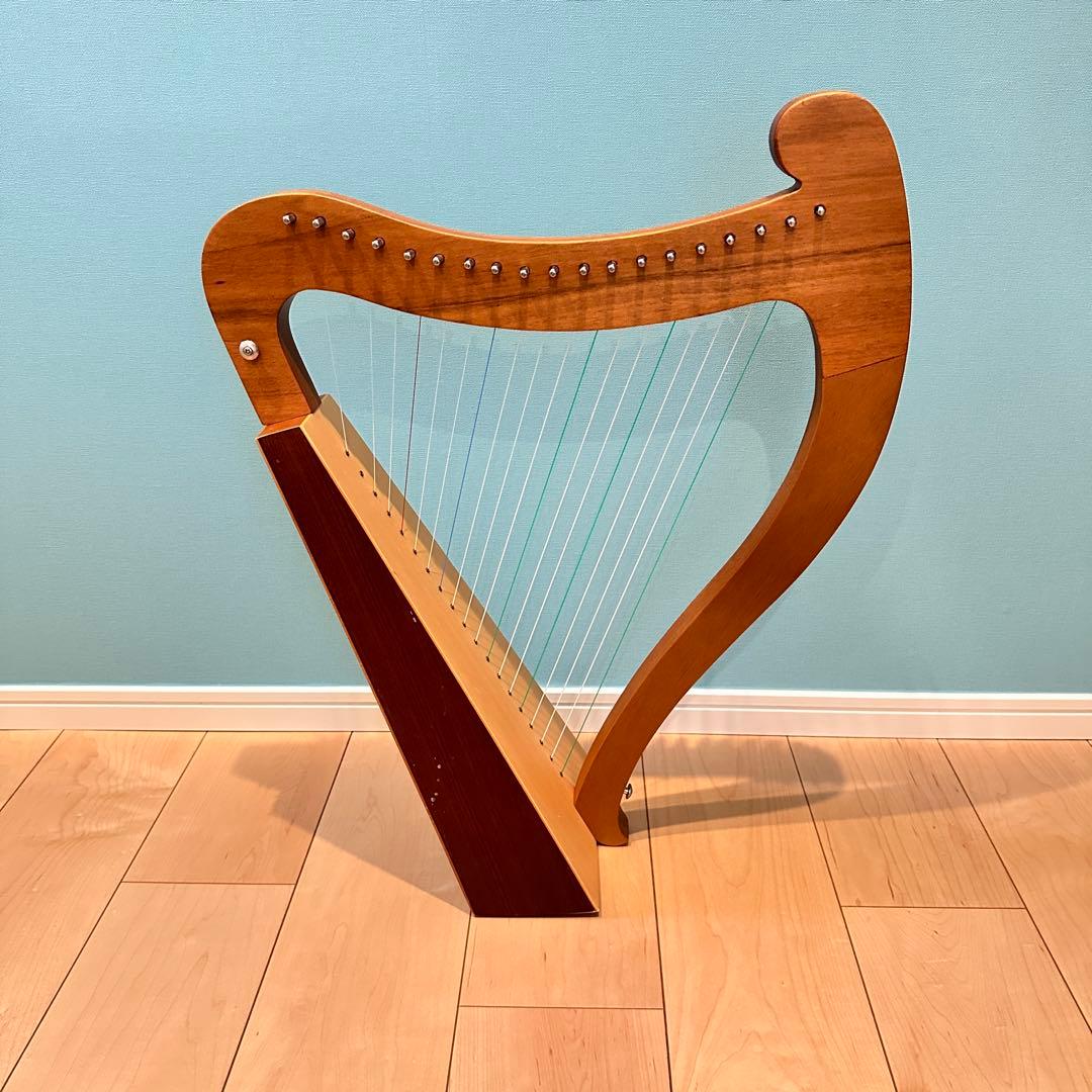 19弦 ハープ 木製 弦楽器 インテリア 現状品