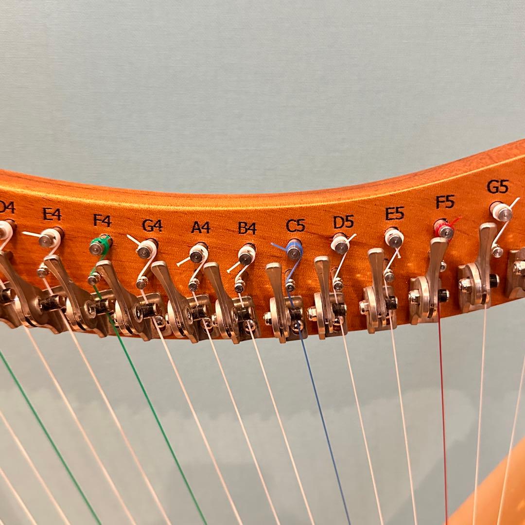 19弦 ハープ 木製 弦楽器 インテリア 現状品