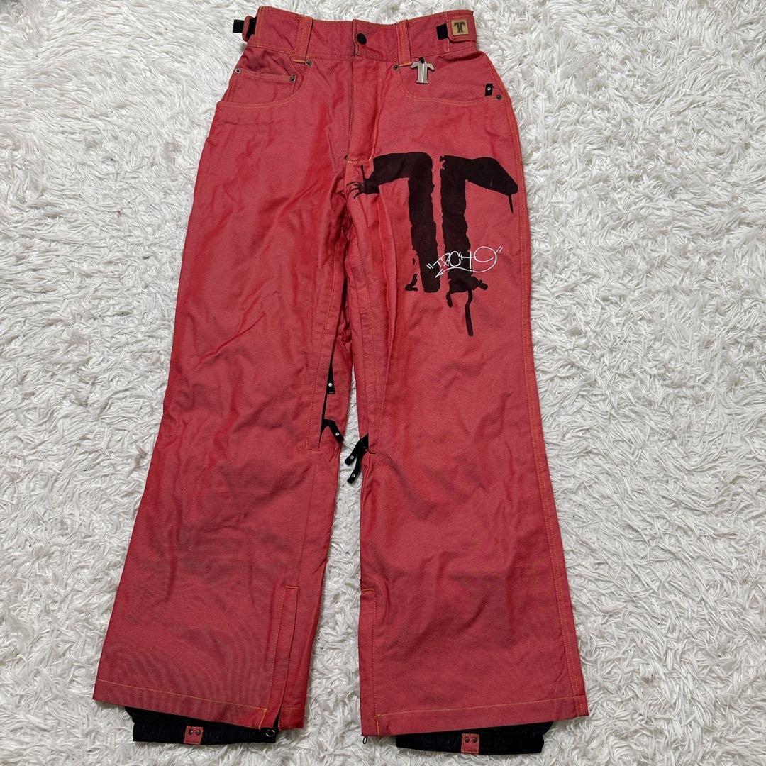 【2479】✨希少✨ TECHNINE テックナイン スノーボードパンツ　赤系