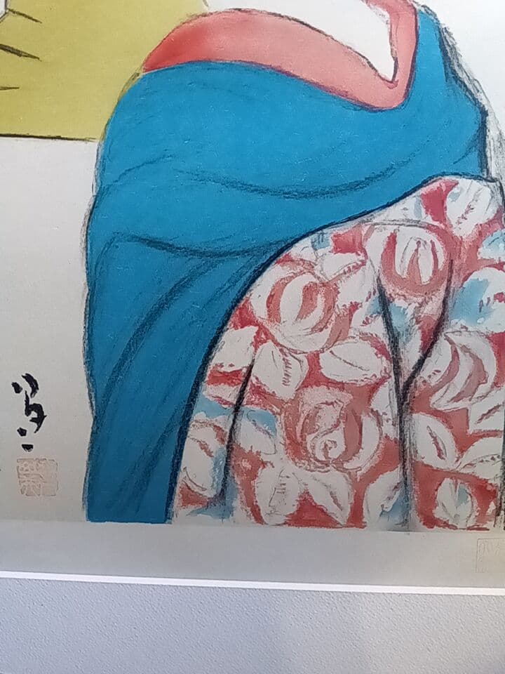 竹久夢二　『女十題の内　舞姫　144/300』　版画　リトグラフ　額縁無し