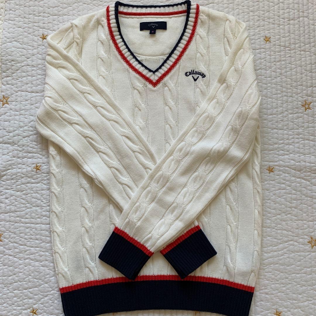 Callaway レディース セーター M ホワイト ケーブルニット 匿名配送