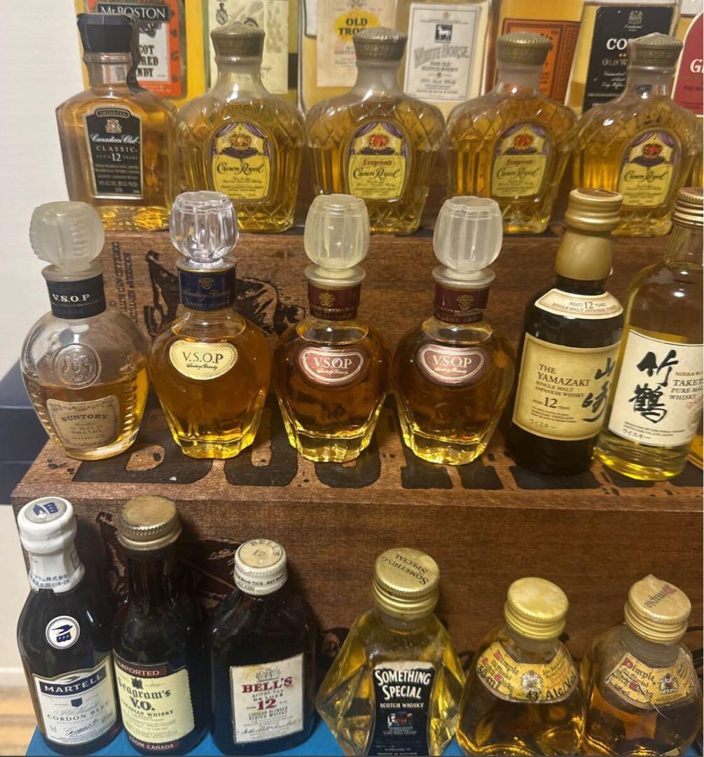 山崎12年竹鶴ウイスキー リキュール ブランデー ミニチュアボトル 28本セット