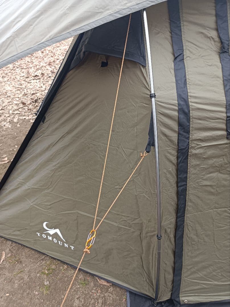 TOMOUNTオリーブグリーン ドーム型4人用テント タープ(バンドック)付き