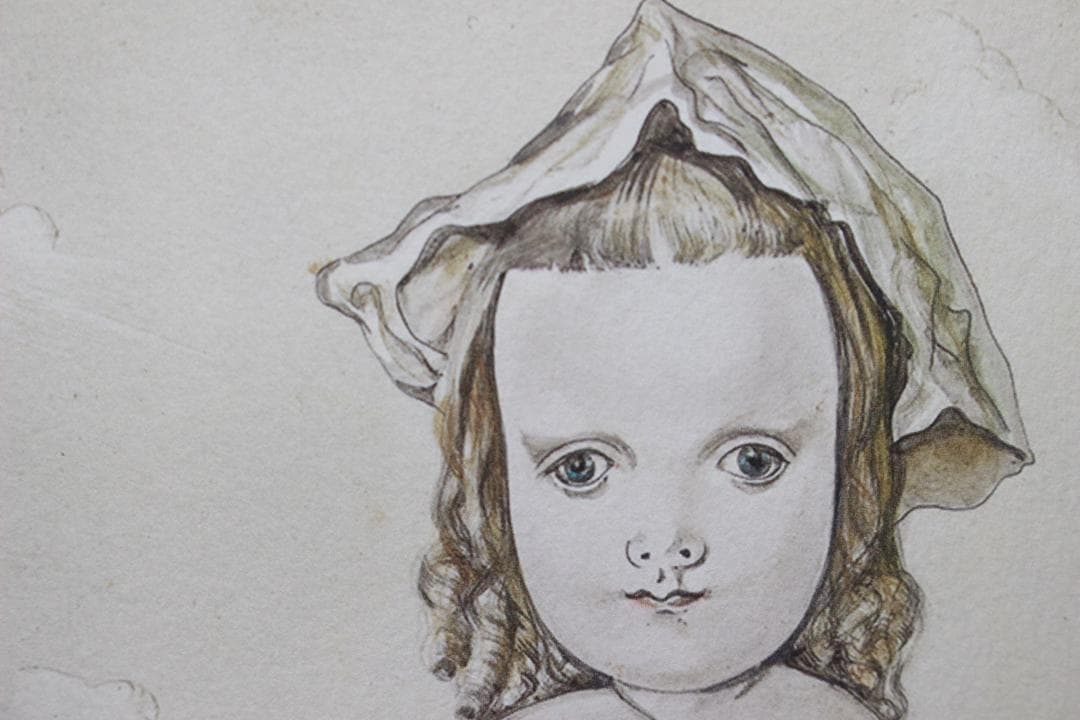 藤田嗣治 エスタンプリトグラフ「二人の少女」 30/250