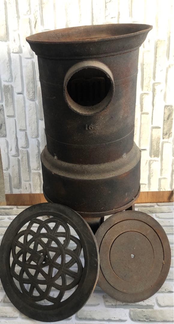 ストーブ フランス　鋳物 鉄製(A9)