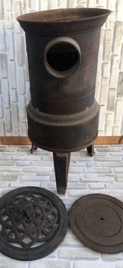 ストーブ フランス　鋳物 鉄製(A9)