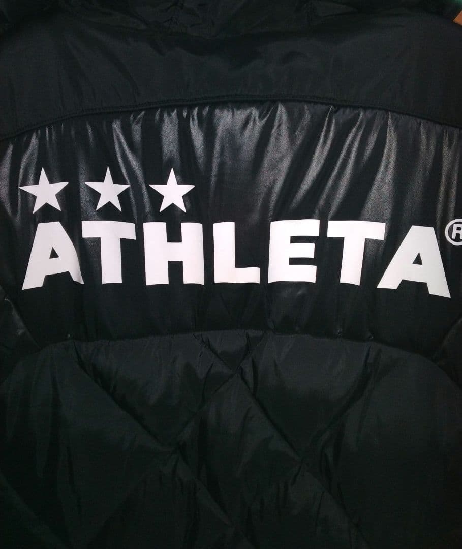 美品ATHLETA 黒 ダイヤモンドキルティング ベンチコート　M