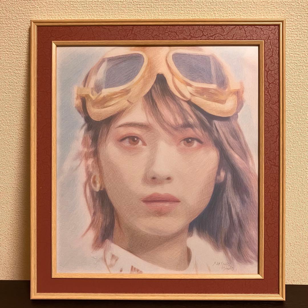 資生堂　マジョリカマジョルカ　額装品　額縁寸法32cm×29cm×1.5㎝色鉛筆