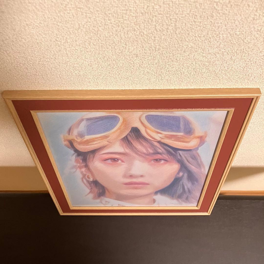 資生堂　マジョリカマジョルカ　額装品　額縁寸法32cm×29cm×1.5㎝色鉛筆