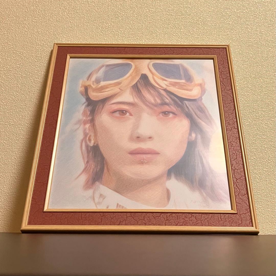 資生堂　マジョリカマジョルカ　額装品　額縁寸法32cm×29cm×1.5㎝色鉛筆