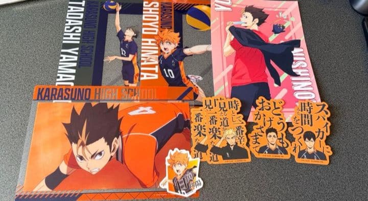ハイキュー 烏野 日向 影山 月島 西谷 クリアファイル 缶バッジ ステッカー