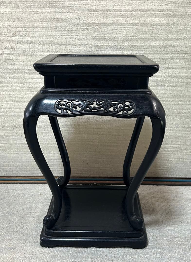 中国　したん花台　唐木　茶道具　送料込み0824