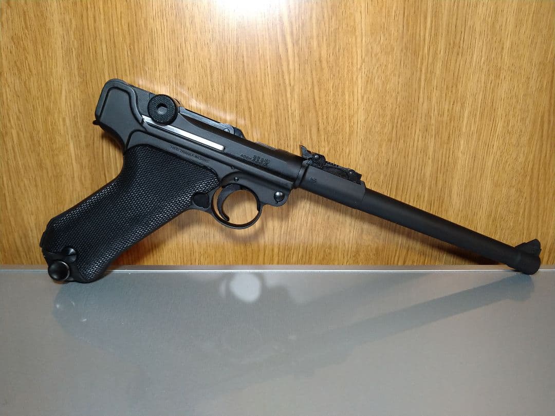 作動快調な美品！タナカ　ルガーＰ０８　８インチアーティラリー　ＨＷ樹脂！ガスブロ