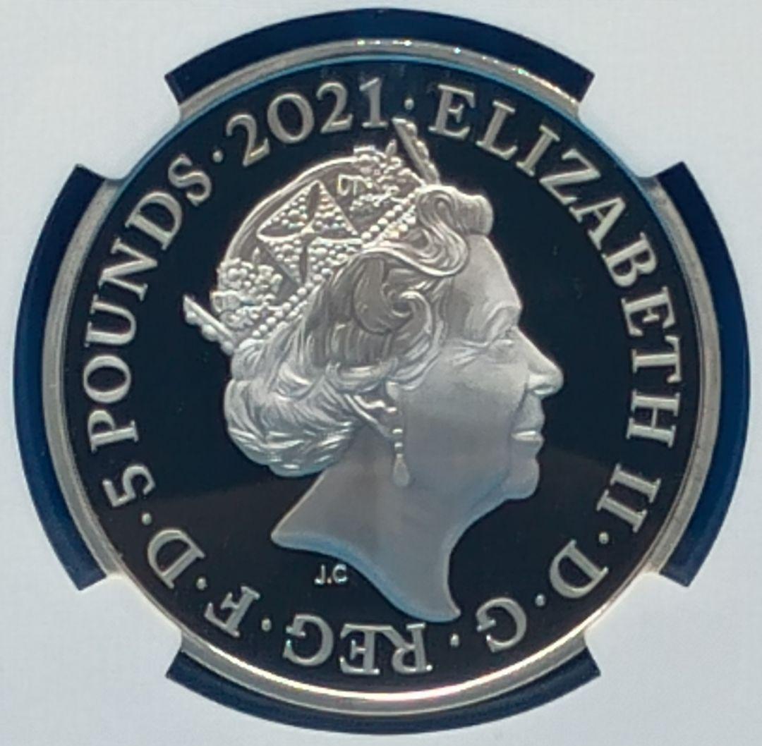 2021 イギリス エリザベス女王生誕95周年 £2 銀貨 NGC PF70UC