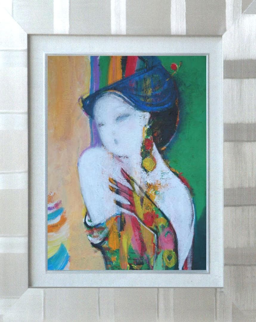 油絵 菅家令子 絵 絵画 インテリア uF6-010111 人物 女性像