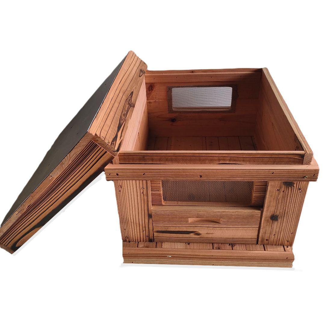 みつばち 巣箱 西洋ミツバチ 焼杉 蓋上防水板張り（10枚箱）