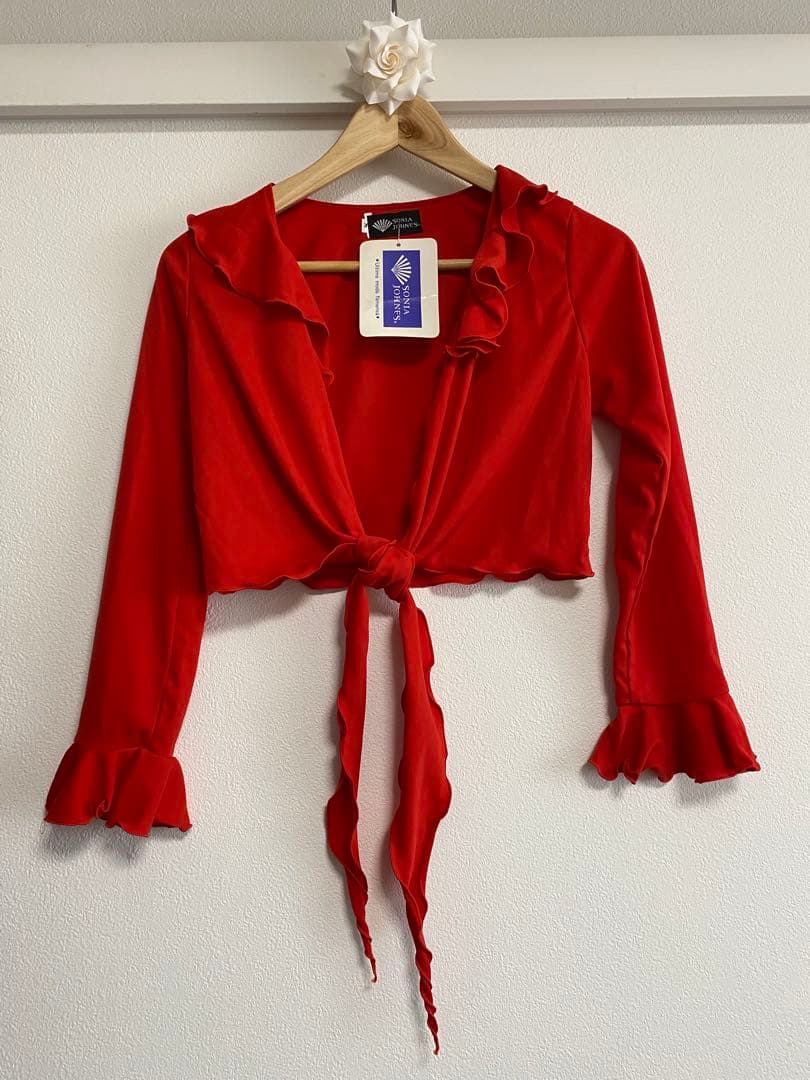 ⭐️ソニアジョーンズ⭐️ タグ付新品 長袖ボレロ フラメンコ フリル 赤
