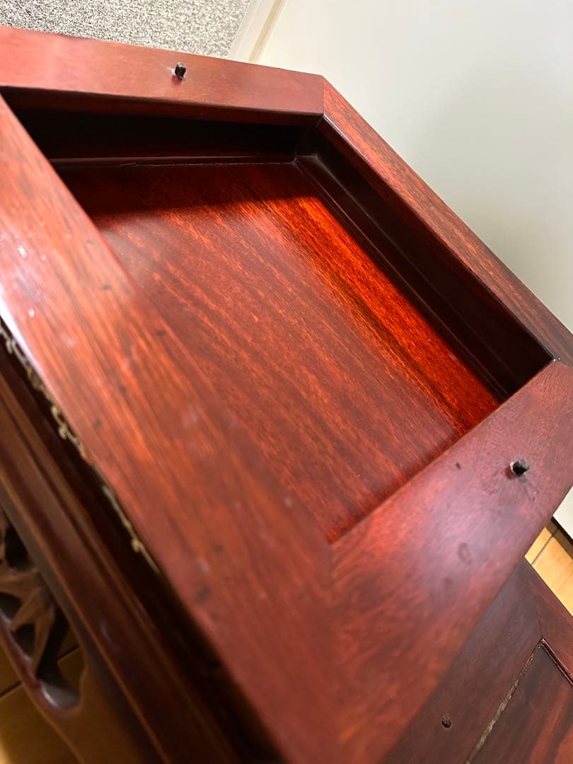 天然木 木製 飾り台(飾台)彫刻 花台 W36cm×H36cm×18cm