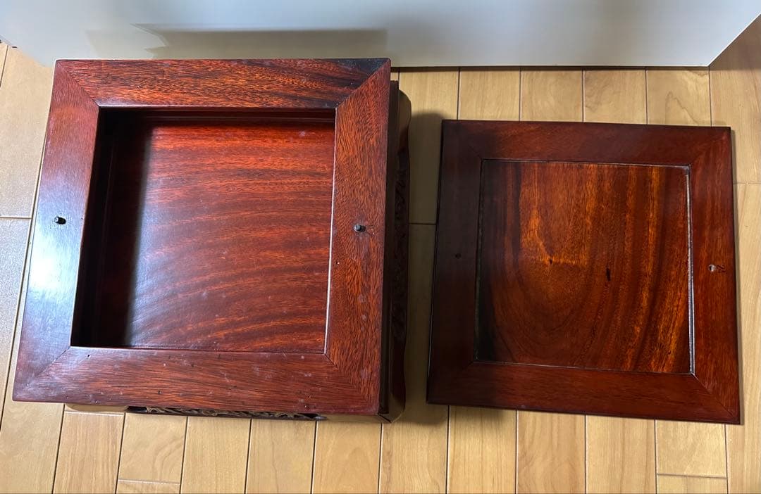 天然木 木製 飾り台(飾台)彫刻 花台 W36cm×H36cm×18cm