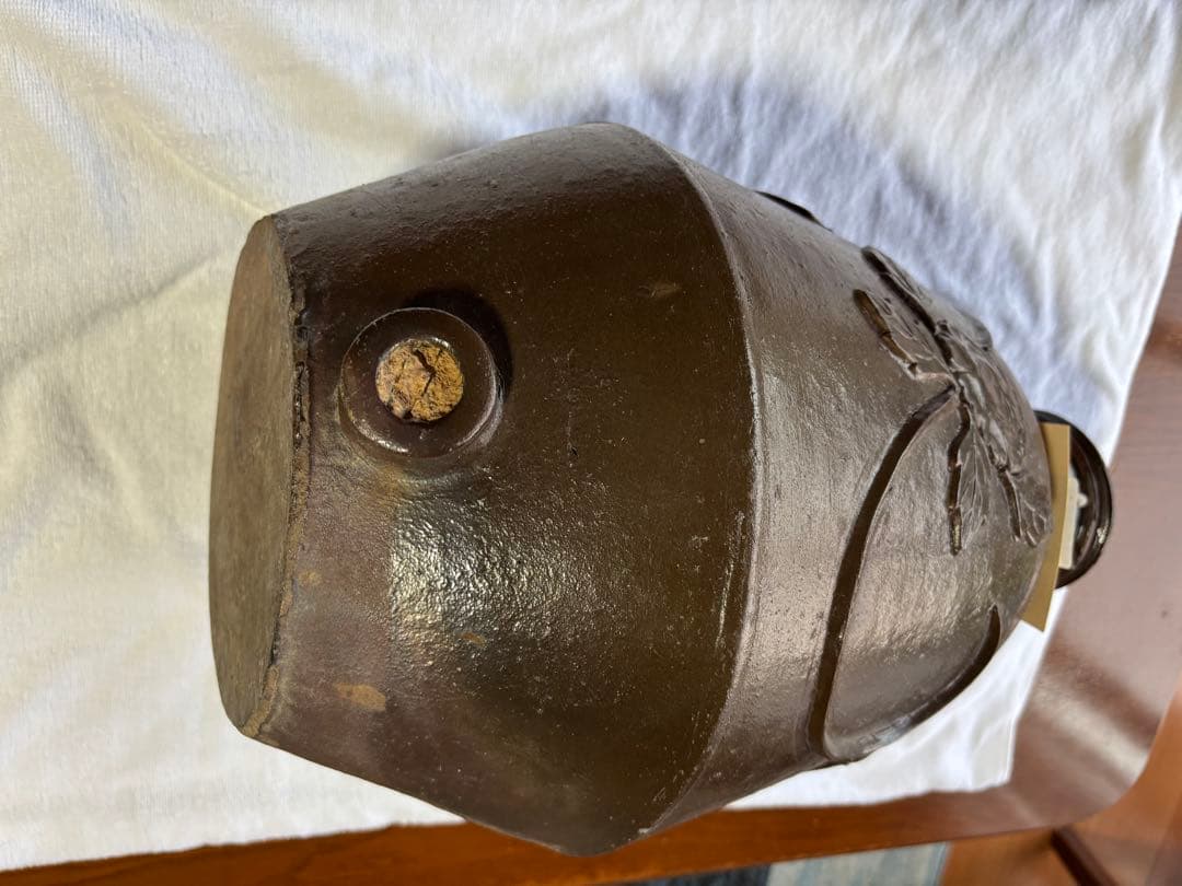 花入り 　古い甕　酢甕　　　骨董品　花瓶