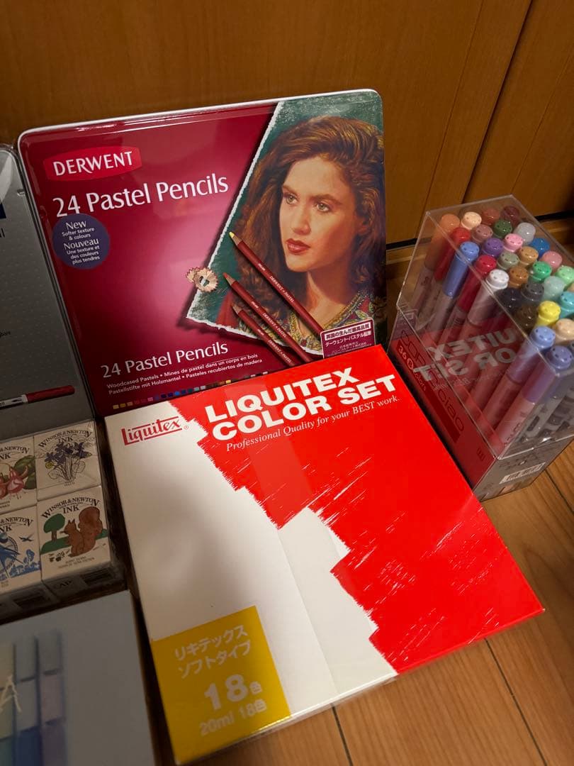 最終値下げ新品Liquitex アクリル絵具、パステルペンシル、メディウムセット