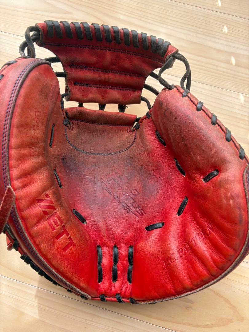 ZETT 赤レザー 硬式グローブ