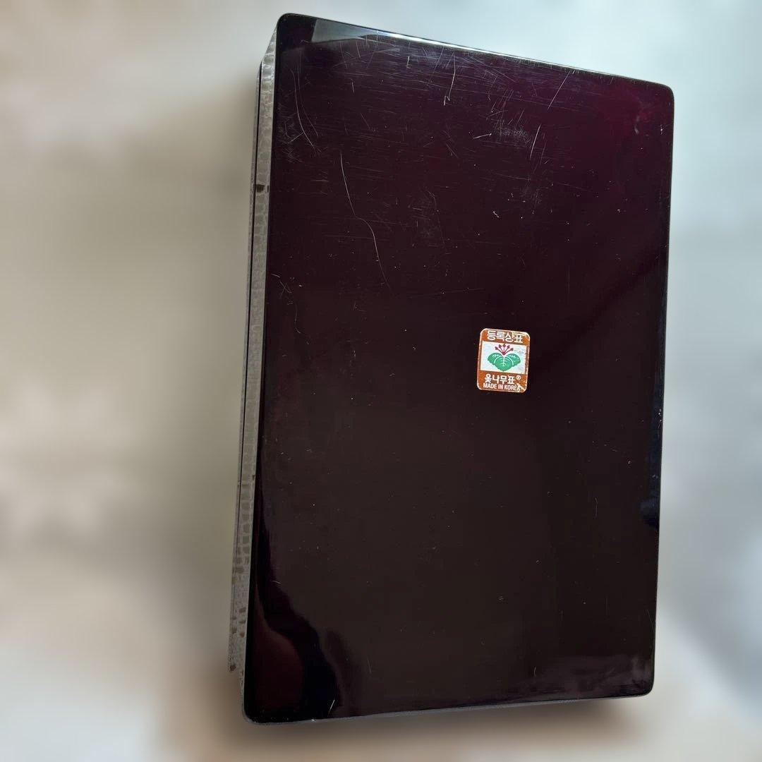 韓国漆器 螺鈿細工 貴重漆塗り高級　鶴と松の貴重箱と宝石箱2セット