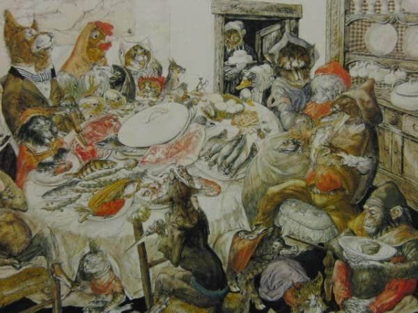 藤田嗣治、【動物宴 】、希少な限定額装用画集画、新品高級額 額装付