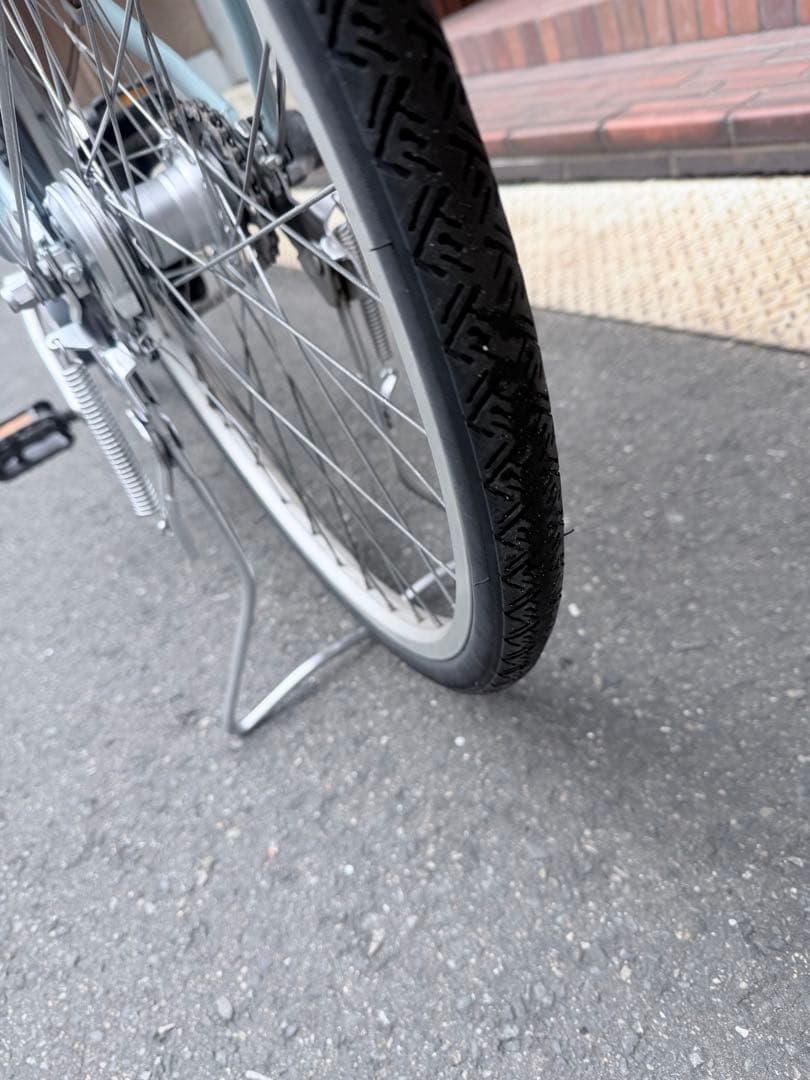 大阪府　ブリヂストン　自転車 水色 シティタイプ 前面バスケット付き