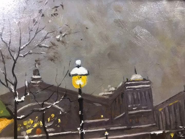 油絵原画『冬のParis』　一点物　フランス作品　　超希少❣️