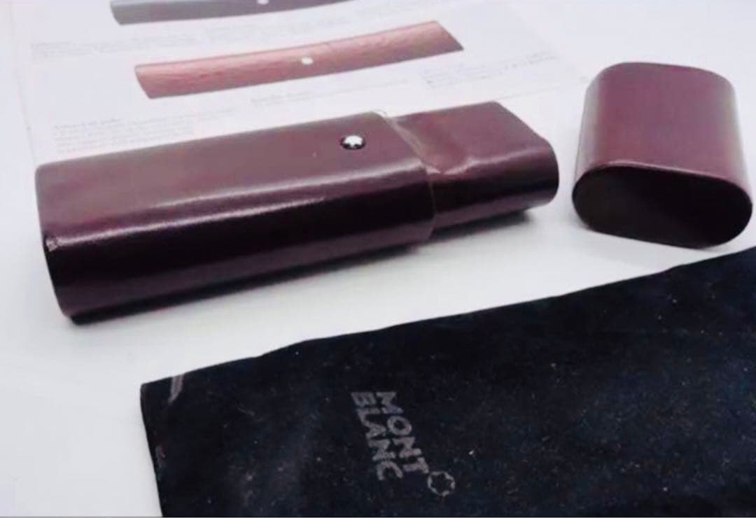 モンブラン　入手困難逸品！フローレンス製ボルドーカラーペンポーチ★専用ポーチ付